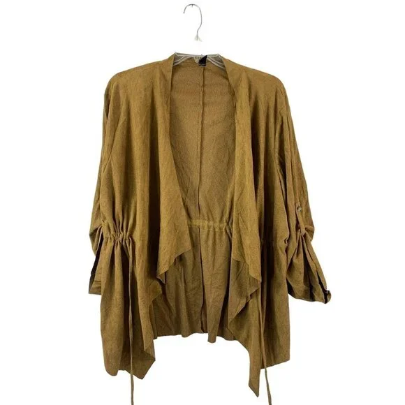 Emery Rose Women's Soft Tan Cardigan - Picture 2 of 9